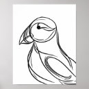 Search for puffin art Black and white