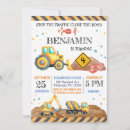 Search for construction vehicle invitations Watercolor