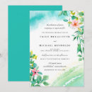 Recherche de rose et bleu turquoise invitations Botanique