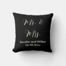 Search for mr and mrs pillows Black and white