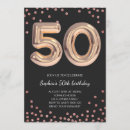 Search for women 50th birthday invitations Rose gold