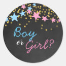 Search for star gender reveal stickers Pink or blue