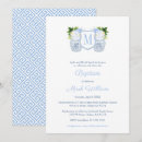 Search for white flowers christening invitations Blue and white