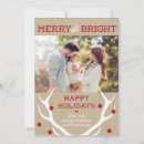 Search for antler christmas cards Merry and bright