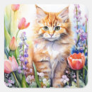 Search for orange cat stickers Watercolor