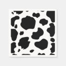 Search for black and white cow napkins Rustic