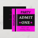 Search for admit one birthday invitations Pink