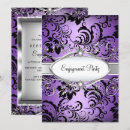 Search for purple and silver engagement party invitations Black