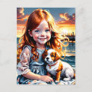 Recherche de petit chiot cartes postales Enfant