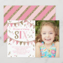 Search for sixth birthday invitations Pink