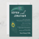 Search for emerald green peacock wedding invitations Feather