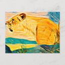 Recherche de lion abstrait cartes postales Sauvage