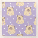 Recherche de carlins mignons dessous de verres Dog