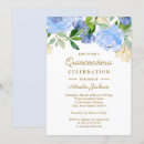 Search for navy blue quinceanera invitations Watercolor flowers