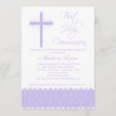 Search for purple cross first communion invitations Modern