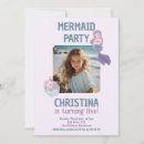 Search for mermaid party invitations Purple and teal