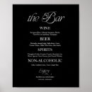Search for open bar reception party drink menus Black and white
