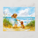 Search for girl with dog postcards For kids