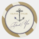 Search for striped anchor thank you stickers Gold