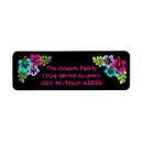 Search for tropical flower return address labels Colourful