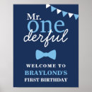 Search for boys 1st birthday posters Mr onederful