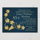 Search for gold 85th birthday invitations Blue