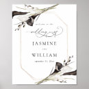 Recherche de et floral blanc mariage posters Calligraphie