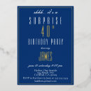 Search for navy blue silver birthday invitations Chic