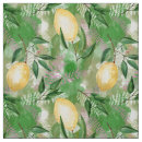 Search for yellow lemons fabric Watercolor
