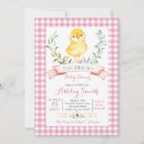 Search for farm baby girl shower invitations Pink gingham
