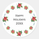 Search for watercolor poinsettia stickers Red