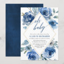 Search for navy blue and white baby shower invitations Minimalist