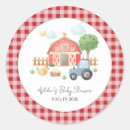 Search for farm baby shower stickers Gingham