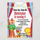 Search for circus clown invitations Colourful