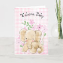 Search for elephant baby congratulations cards Pink