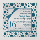 Search for teal and silver sweet 16 invitations Turquoise