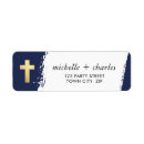 Search for navy blue cross return address labels Christening
