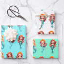 Search for little mermaids wrapping paper Under the sea