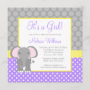 Search for yellow and grey baby shower invitations Elephant