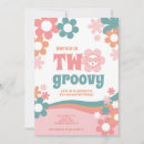 Search for two groovy birthday invitations 70's