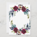 Search for blank floral wedding invitations Burgundy