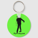 Search for zombies round keychains Green