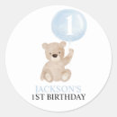 Search for blue 1st birthday stickers Beary first birthday