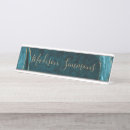 Search for teal name plates Gold glitter