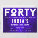 Search for royal blue 40th birthday invitations Forty