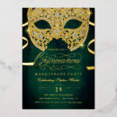 Search for green masquerade mask invitations Elegant