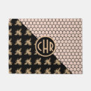 Search for monogrammed doormats Black and gold