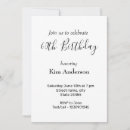 Recherche de 60ans anniversaire invitations Noir et blanc