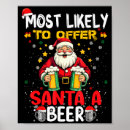 Search for funny beer posters Santa
