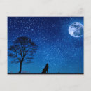 Recherche de silhouette de loup cartes postales Arbre